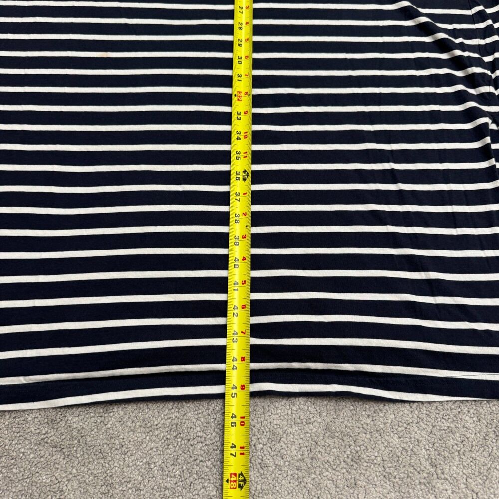 Pact Tank Maxi Dress Women XL Navy Blue White Striped Organic Cotton Side Slit - Picture 15 of 16